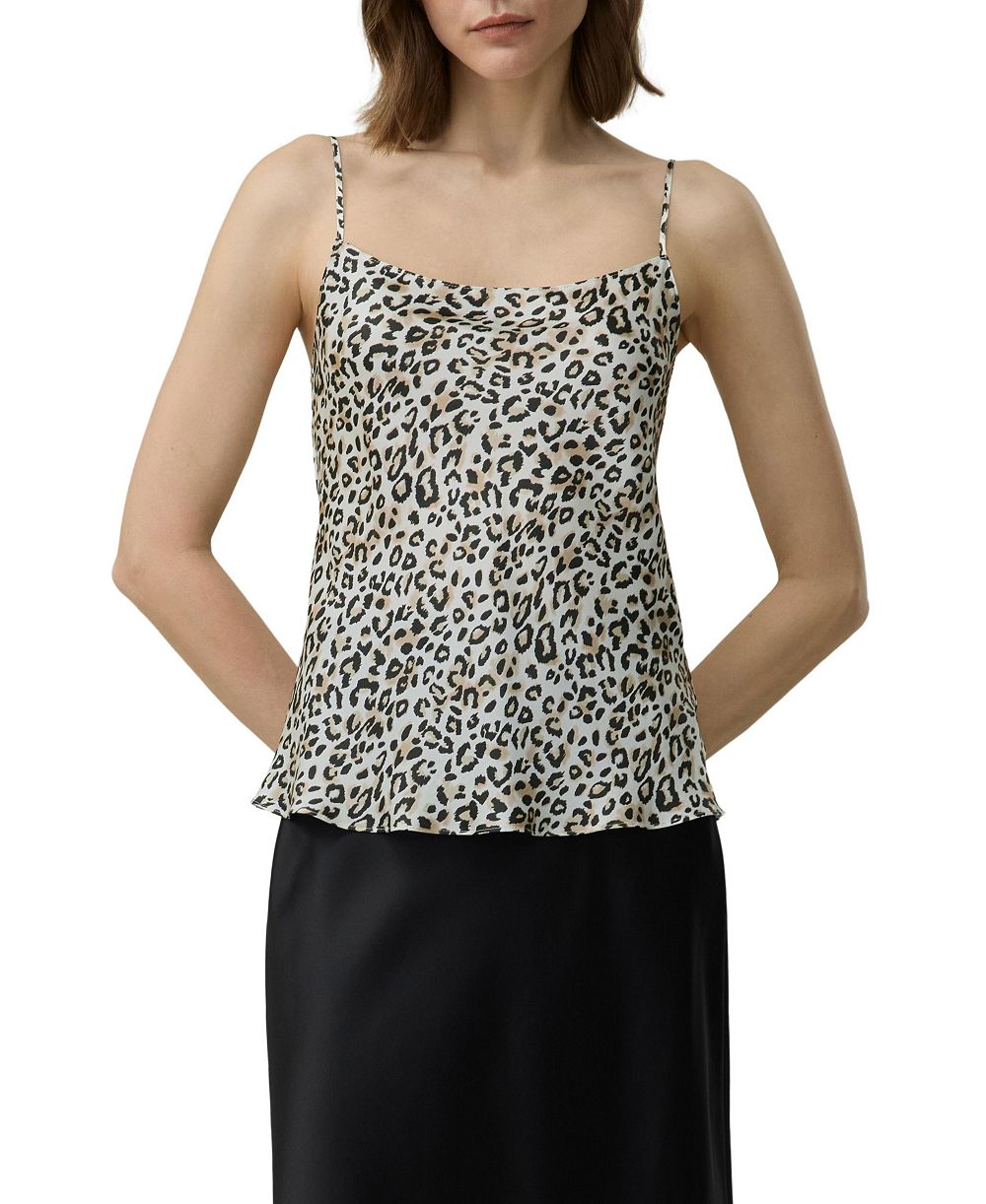 Женский шелковый топ LILYSILK Leopard Print V-Neck Sleeveless Camisole