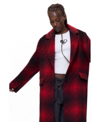 Женское пальто Desigual Plaid Long Wool-Blend