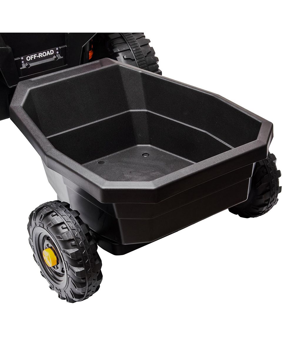 homfan 12V Ride-On Trailer with Locking Hitch Pin, 24.02" x 17.72" x 9.45", 30 pounds, Ages 3-8