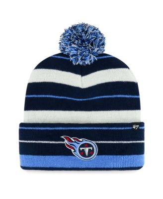 '47 Brand Мужская вязаная шапка с помпоном Navy Tennessee Titans Powerline Cuffed
