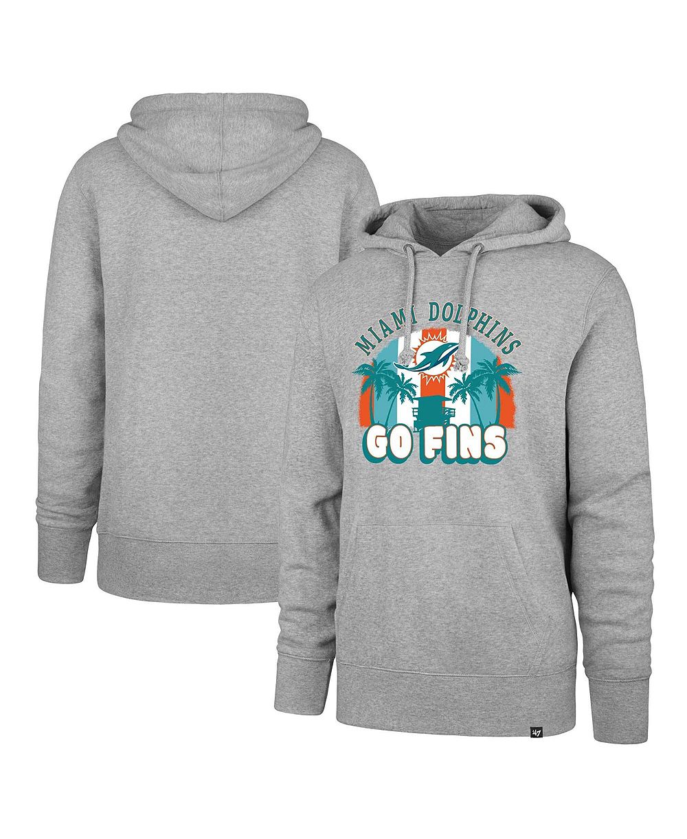 Мужское худи '47 Brand Gray Miami Dolphins Regional Headline Pullover