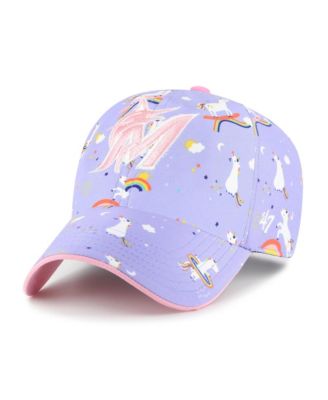 Регулируемая кепка '47 Brand Big Girls Lavender Miami Marlins Unicorn Clean Up