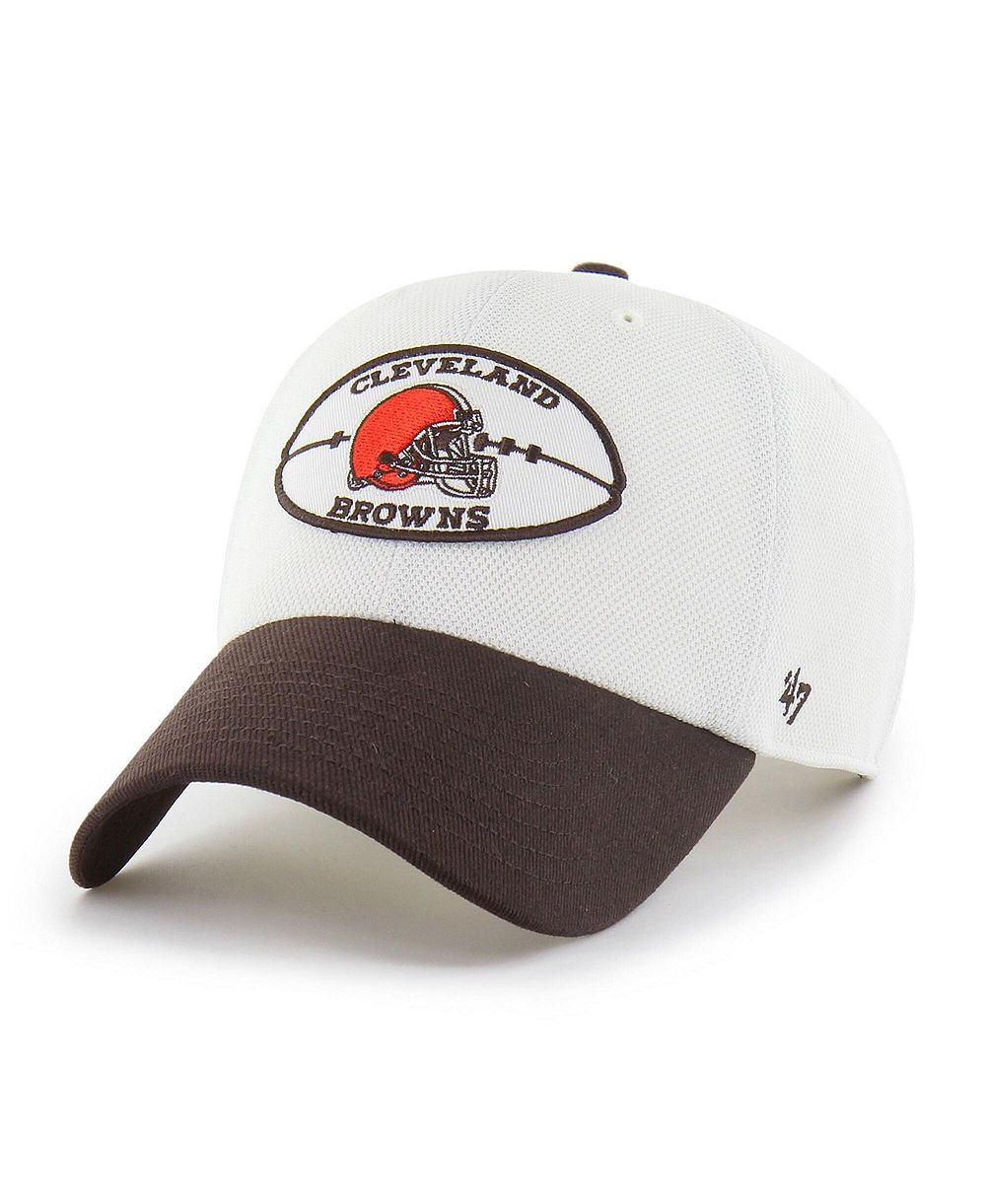 Кепка '47 Brand Men's Cream/Brown Cleveland Browns Pique Patch Clean Up Adjustable