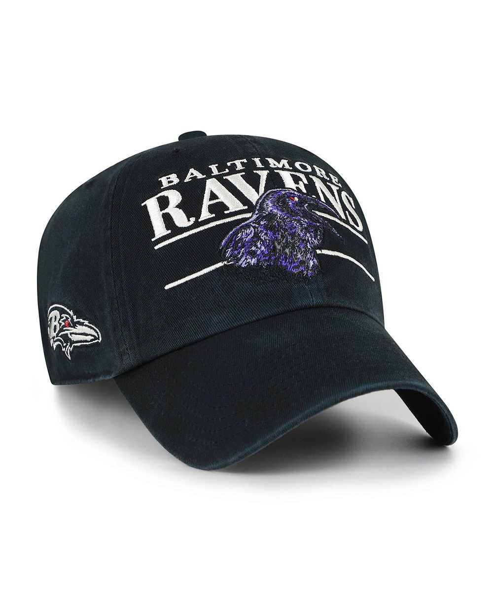 '47 Brand Мужская черная кепка Baltimore Ravens Throwback Graphic Clean Up Adjustable