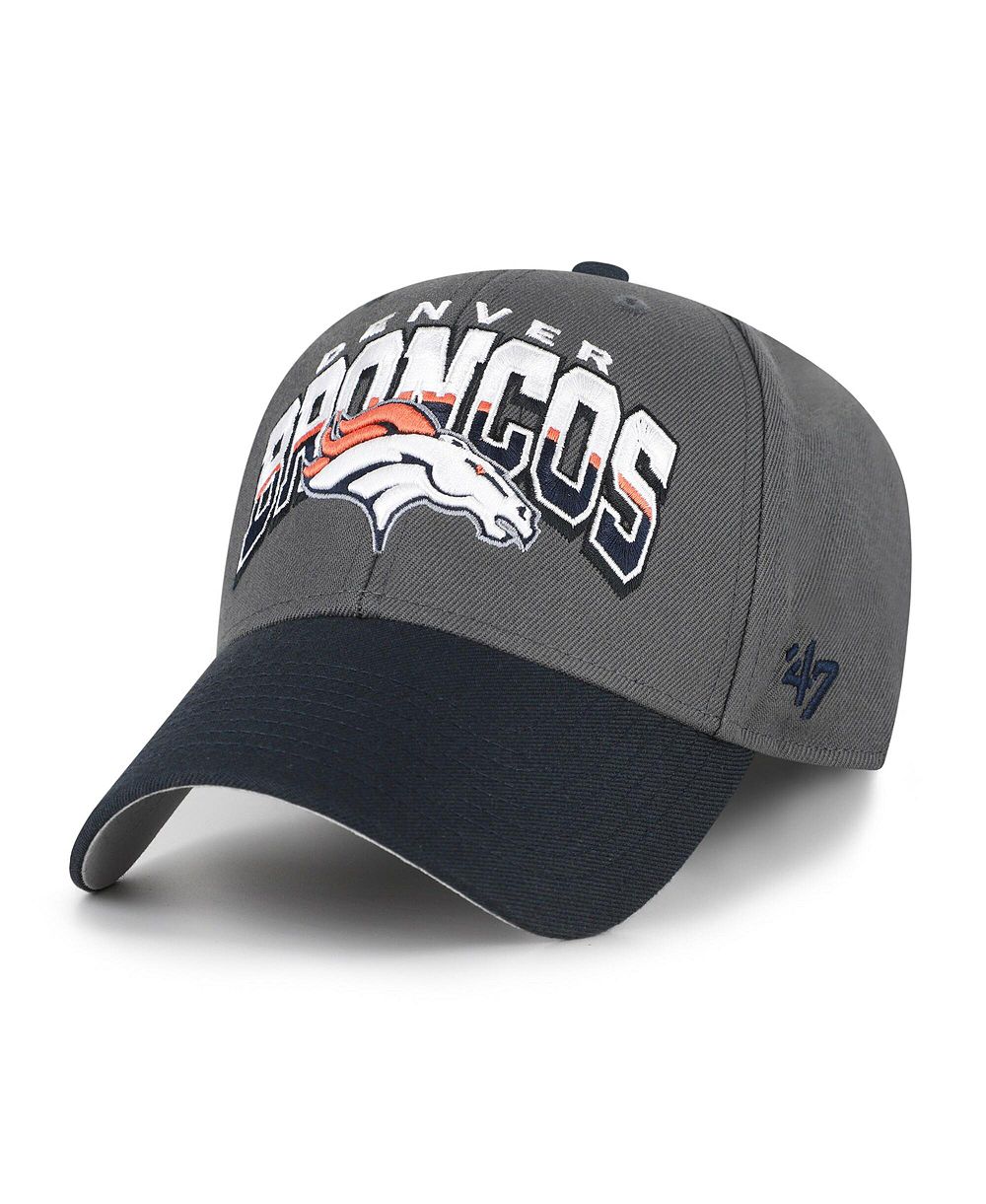 Мужская кепка '47 Brand Charcoal Denver Broncos Split Block MVP Adjustable