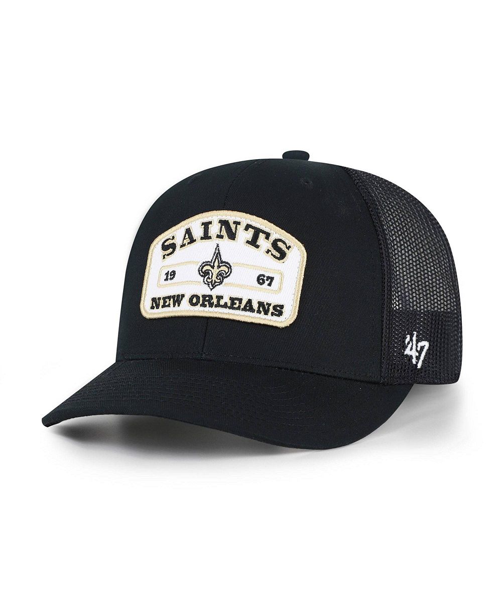 Мужская кепка '47 Brand Black New Orleans Saints Roadway Adjustable Trucker Hat