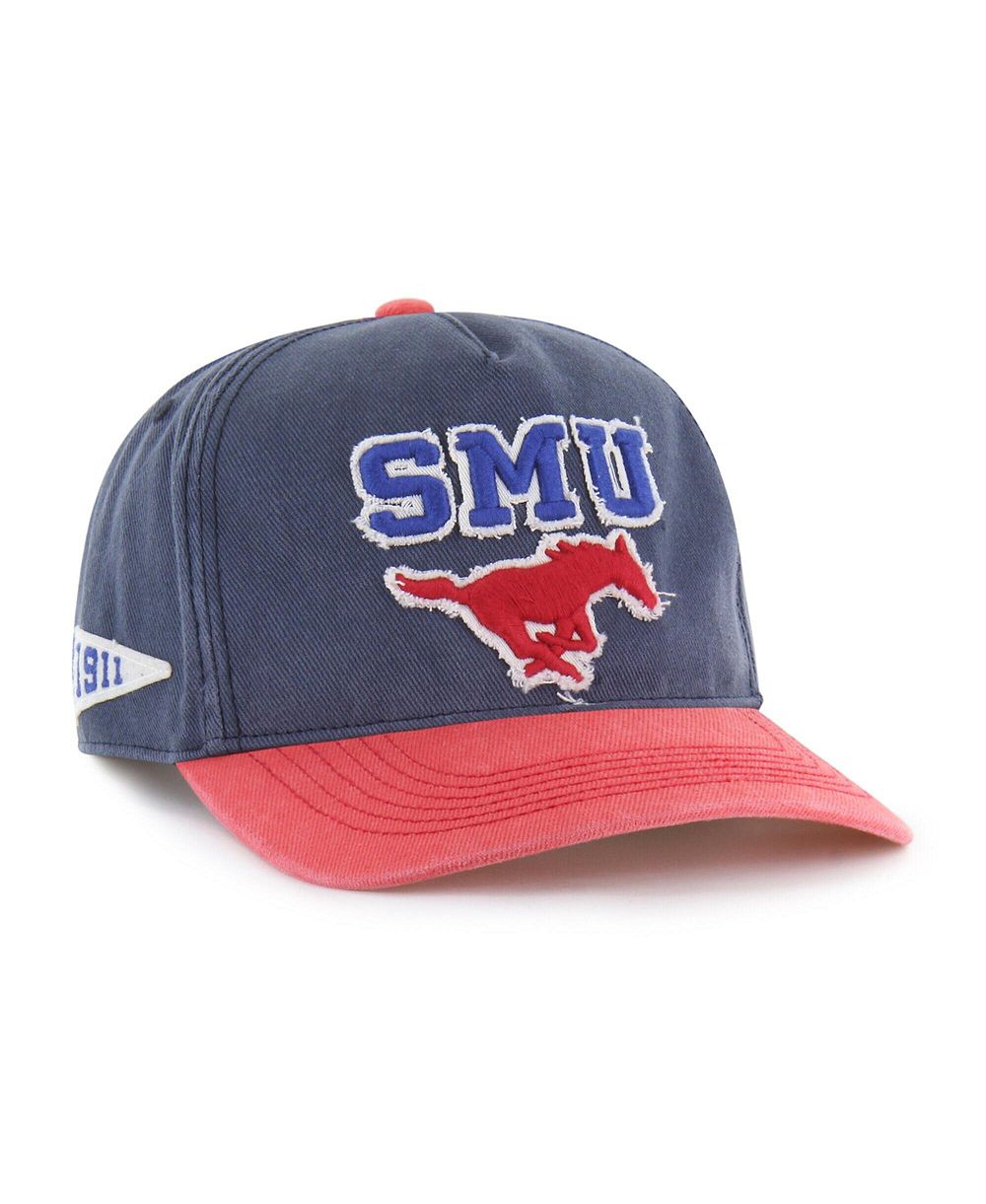 Мужская и женская кепка '47 Brand Navy/Red SMU Mustangs Well-Worn Calderwood Hitch регулируемая