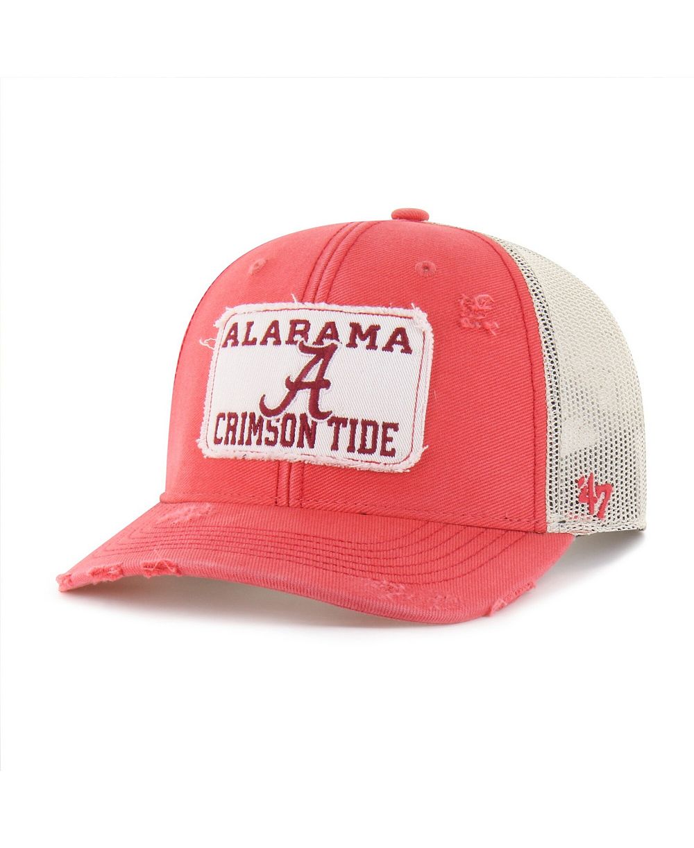 Мужская и женская кепка '47 Brand Crimson Alabama Crimson Tide Egremont Well-Worn Adjustable Trucker