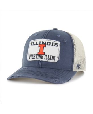 '47 Brand Men's and Women's Navy Illinois Fighting Illini Egremont Well-Worn Adjustable Trucker Hat