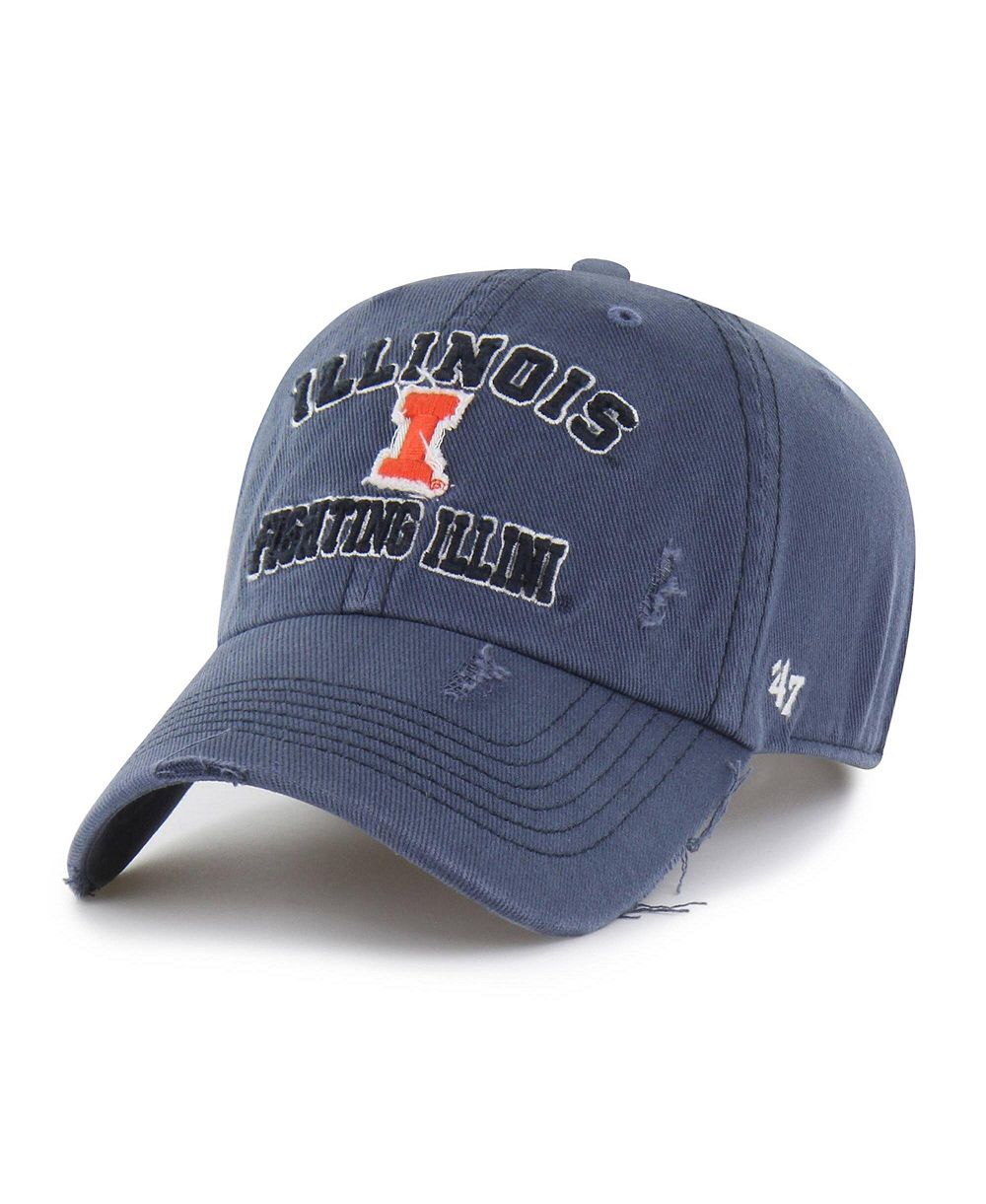 '47 Brand Мужская и Женская темно-синяя кепка Illinois Fighting Illini Well-Worn Seymore Clean Up Adjustable