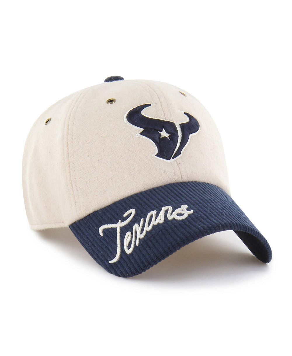 Женская кепка '47 Brand Natural/Navy Houston Texans Rope Script Clean Up Adjustable