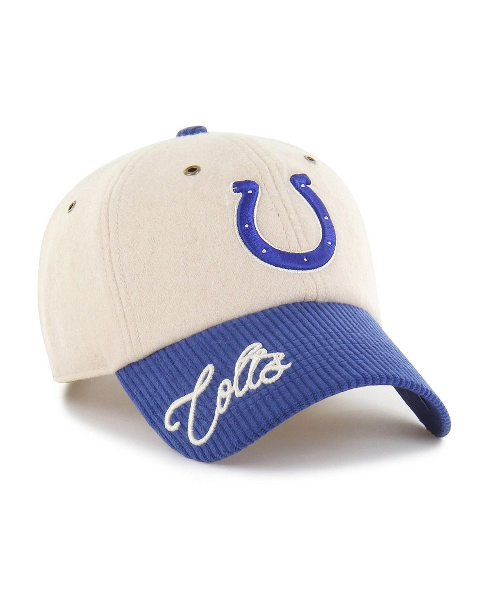 Женская кепка '47 Brand Natural/Royal Indianapolis Colts Rope Script Clean Up Adjustable