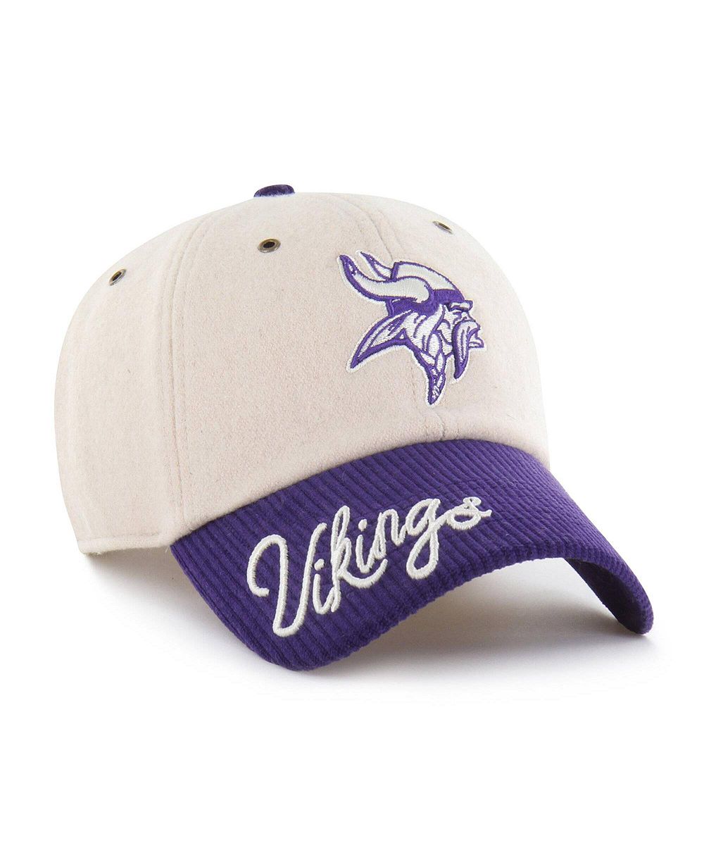 Женская кепка '47 Brand Natural/Purple Minnesota Vikings Rope Script Clean Up Adjustable Hat