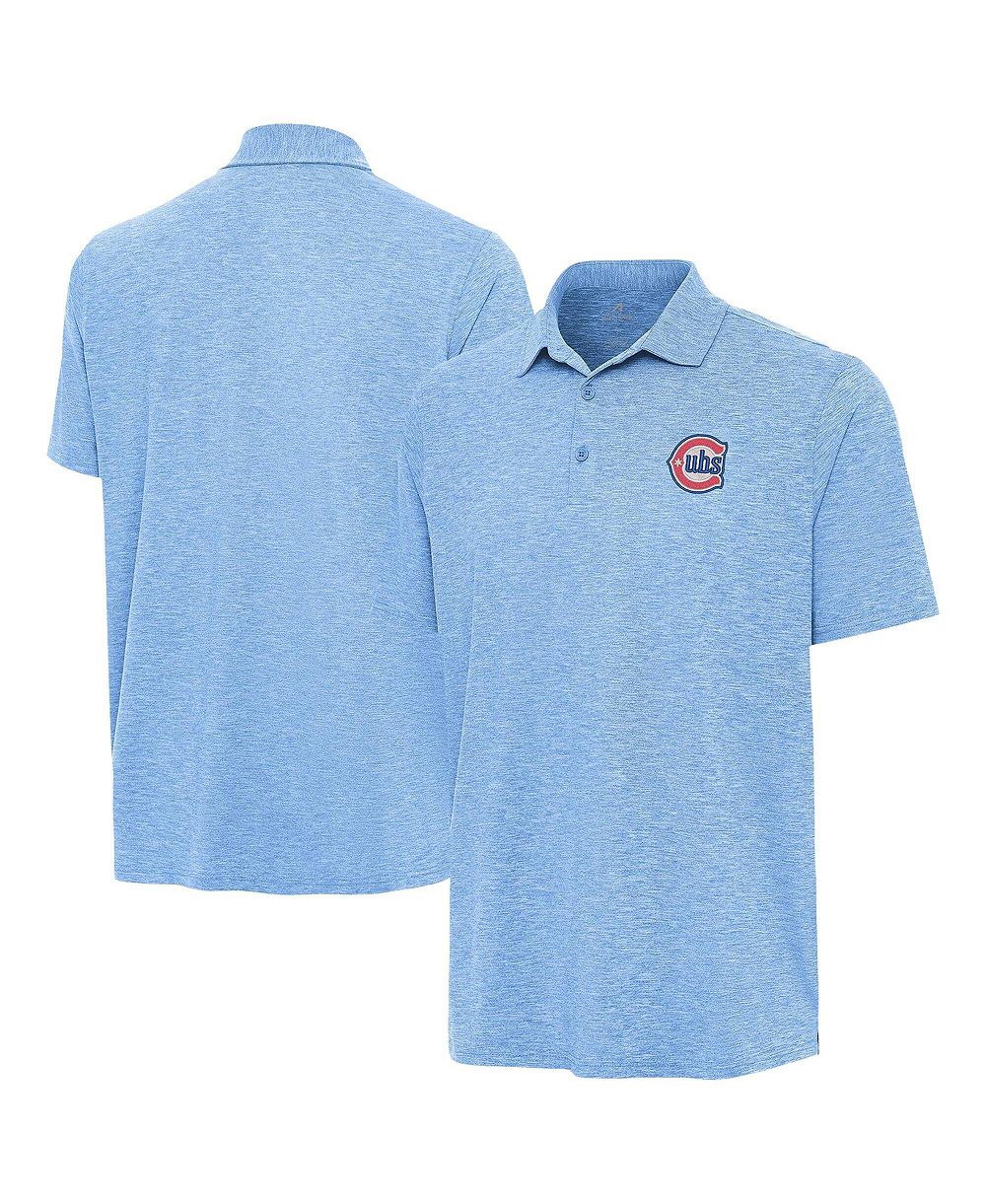 Мужская рубашка-поло Antigua Chicago Cubs Alternate Logo Par 3, Heather Powder Blue