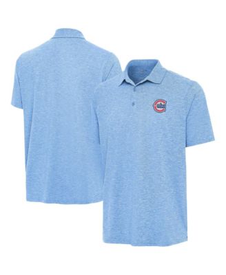 Мужская рубашка-поло Antigua Chicago Cubs Alternate Logo Par 3, Heather Powder Blue
