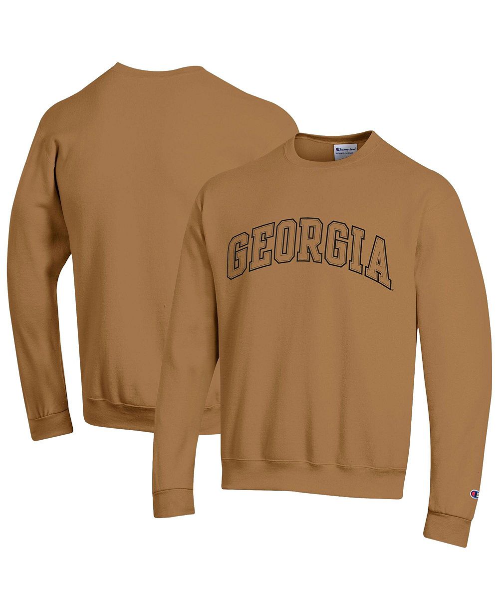 Мужской свитшот Champion Brown Georgia Bulldogs Latte Fleece