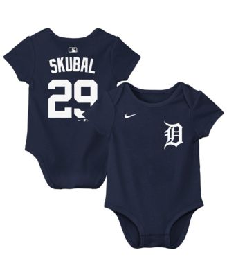 Nike боди Tarik Skubal Navy Detroit Tigers с именем и номером для малышей (мальчиков и девочек)