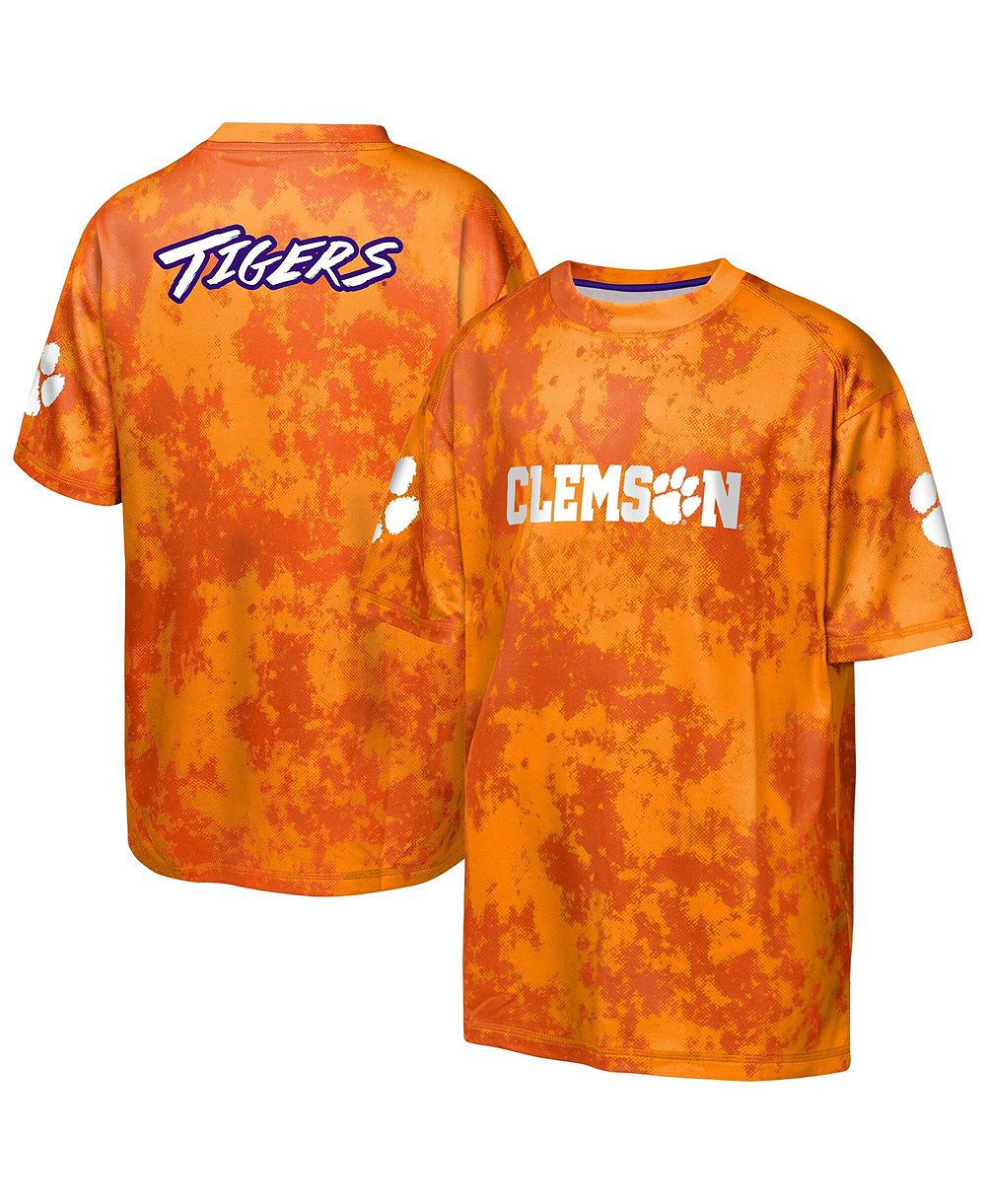 Дет यार футболка Outerstuff Clemson Tigers Off-STRUCTIONide Sublimated Orangeély