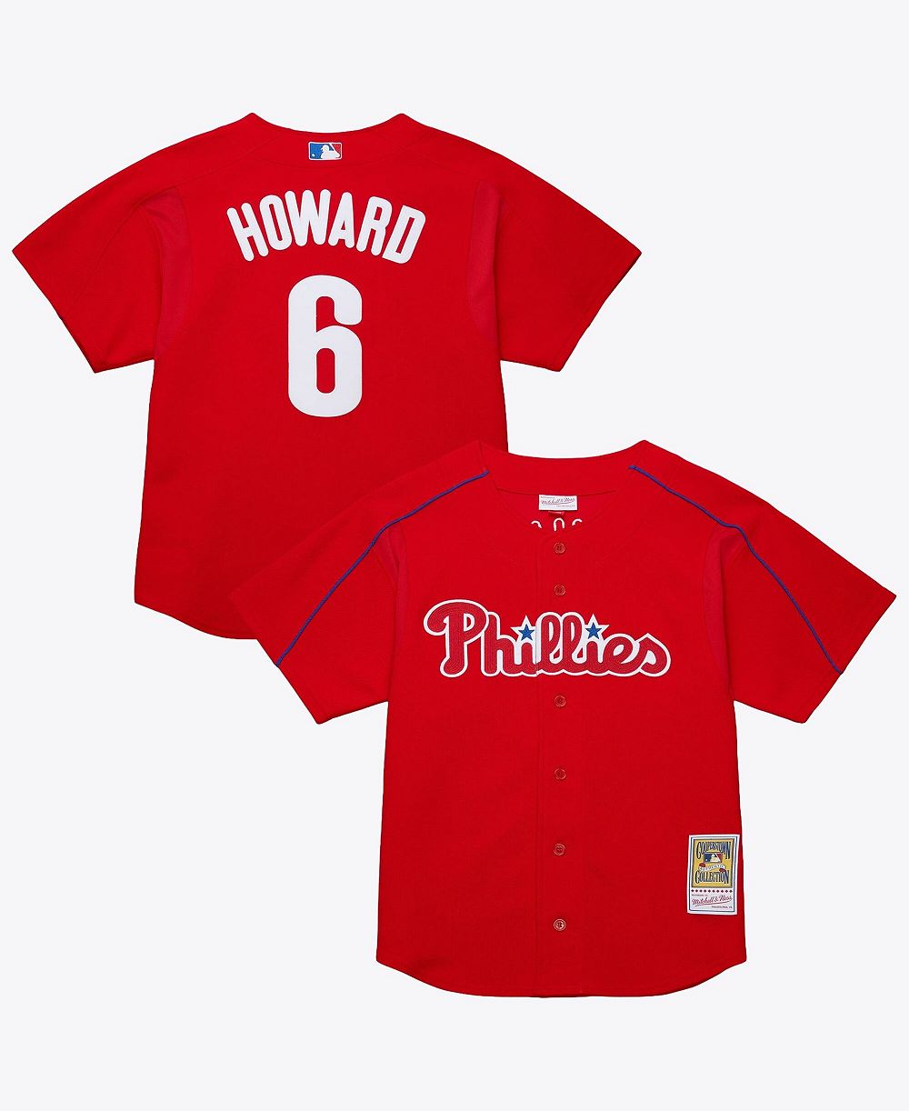 Мужская джерси Mitchell & Ness Ryan Howard Red Philadelphia Phillies Big Tall Cooperstown Mesh Batting Practice