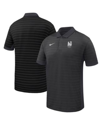Мужская черная polo-рубашка Nike LA28 Summer Olympics Victory Stripe Dri-FIT