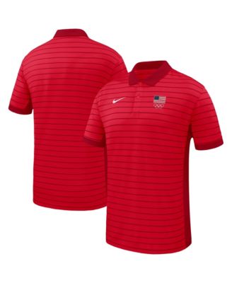 Nike Men's Red Team USA Victory Stripe Dri-FIT Polo Shirt