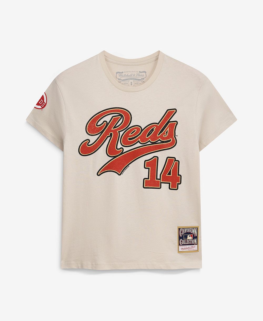 Женская футболка Mitchell & Ness Pete Rose Cincinnati Reds Cooperstown Throwback