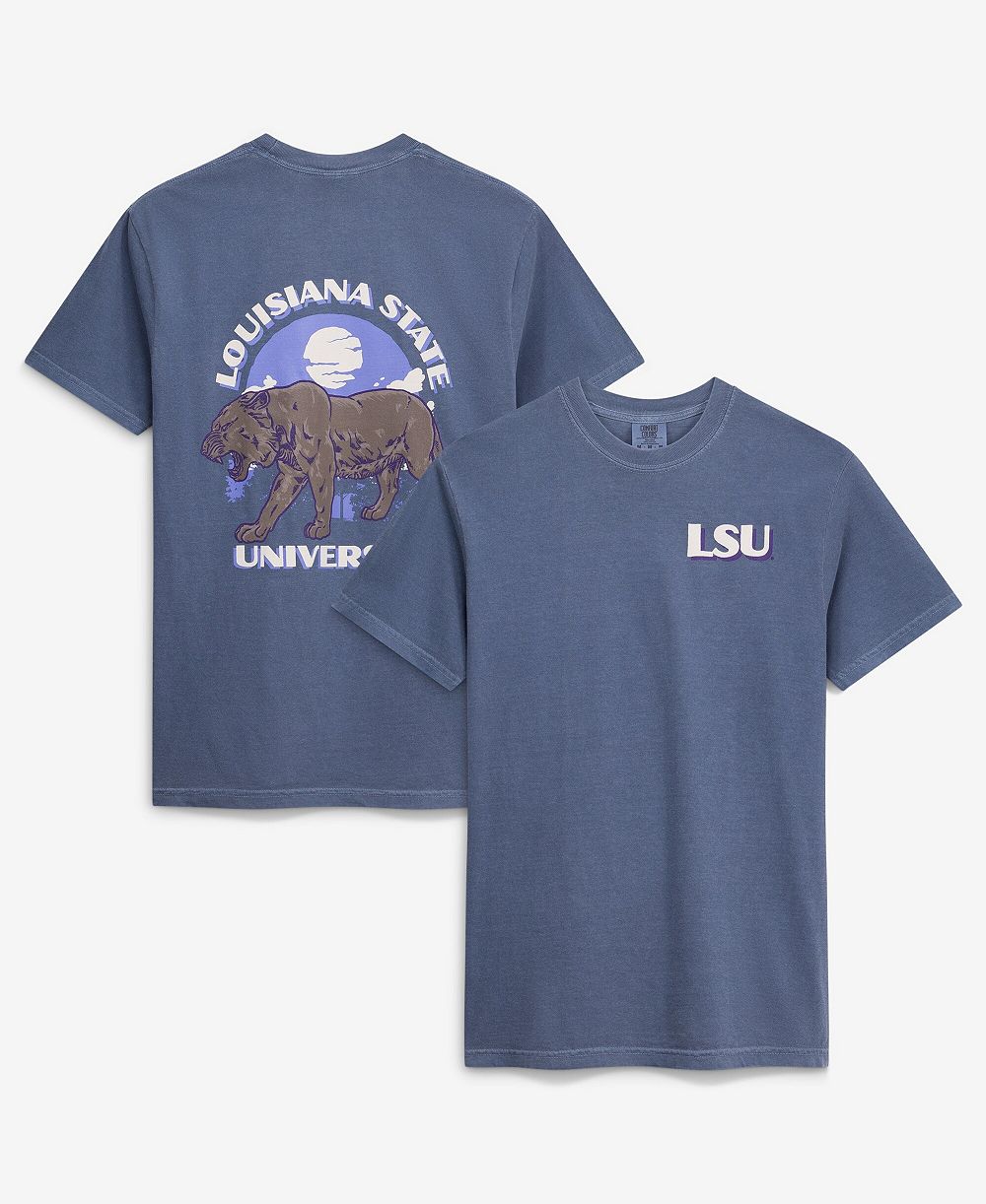 Мужская футболка Image One Navy LSU Tigers Comfort Colors Team Statue