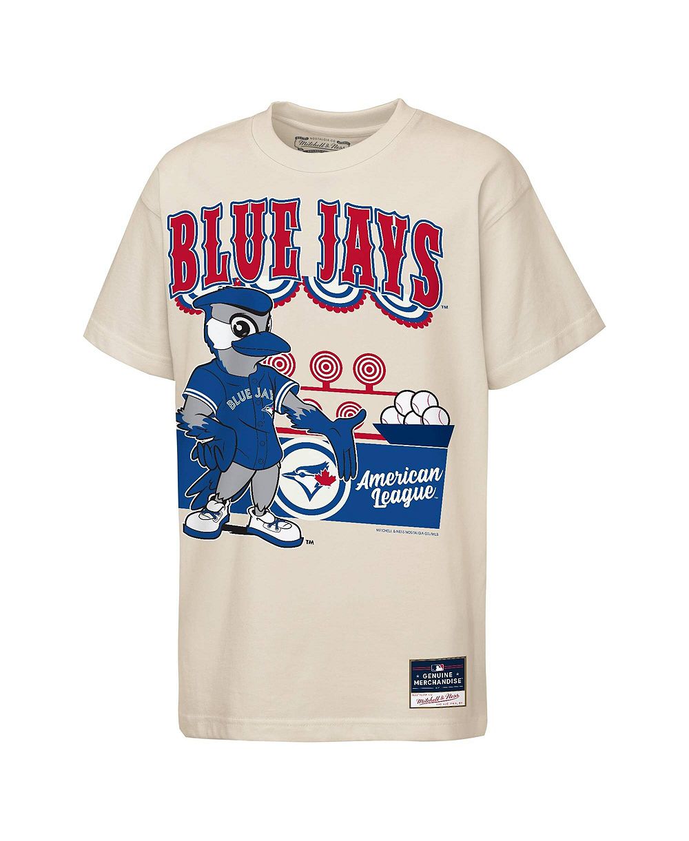Mitchell & Ness Big Boys and Girls Cream Toronto Blue Jays Step Back Up Mascot T-Shirt