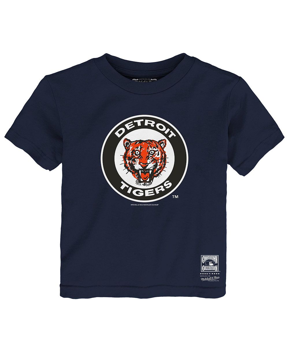Детская футболка Mitchell & Ness Detroit Tigers с ретро-логотипом темно-синего цвета
