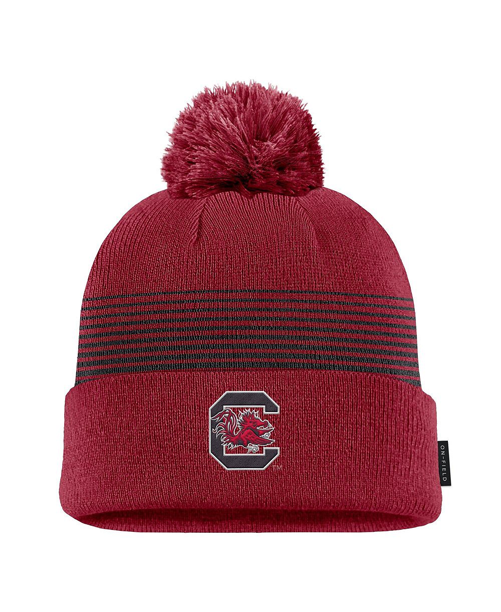Nike Men's Garnet South Carolina Gamecocks 2026 On-Field Peak Cuffed Knit Hat with Pom
