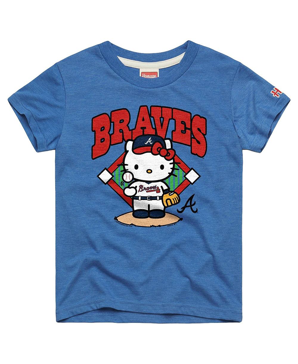 Детская футболка Homage Royal Atlanta Braves Hello Kitty x MLB Tri-Blend