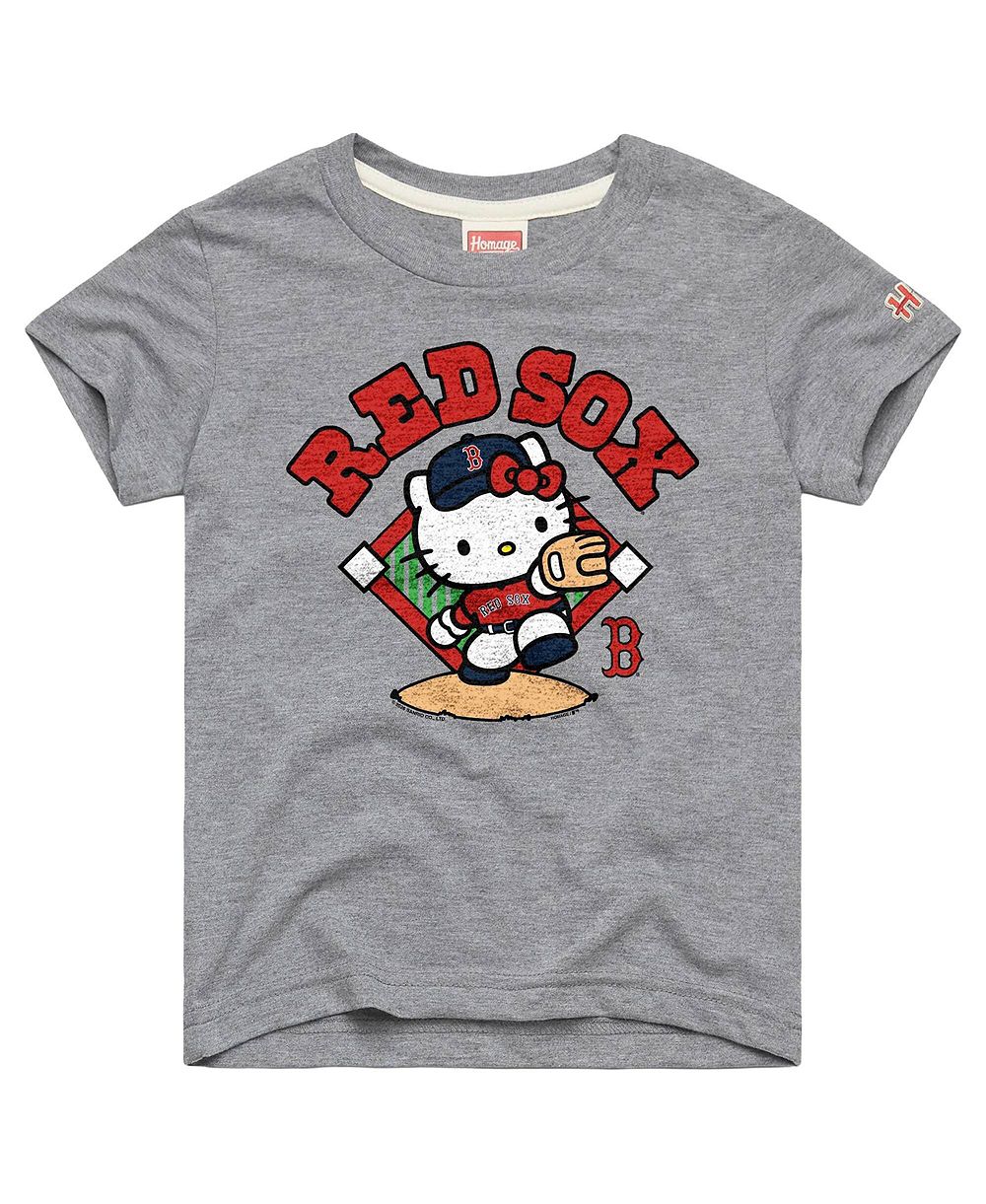 Homage Детская серая футболка Boston Red Sox x Hello Kitty