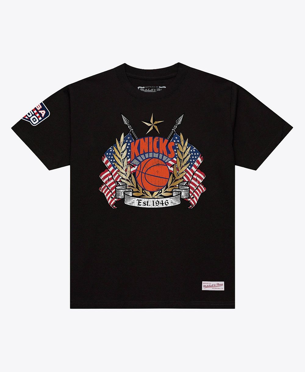 Мужская футболка Mitchell & Ness Black New York Knicks Allegiance