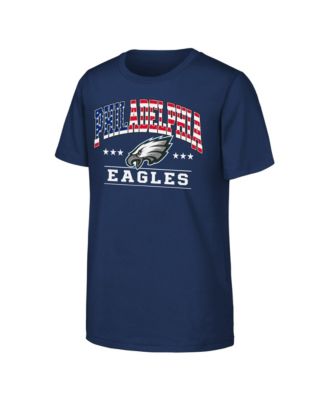 Детская футболка NFL Big Boys and Girls Navy Philadelphia Eagles Americana Arch