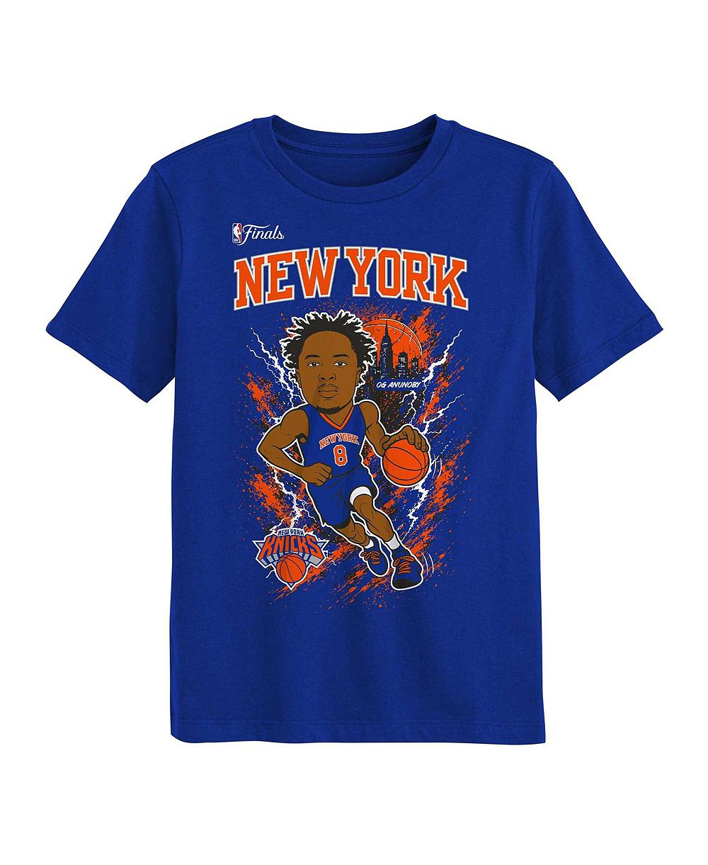 Детская футболка Outerstuff OG Anunoby Blue New York Knicks 2026 NBA Finals Player
