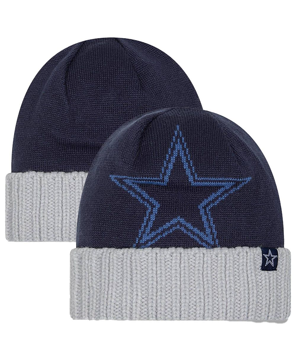 Детская вязаная шапка New Era Navy Dallas Cowboys Oversize Cuffed Knit