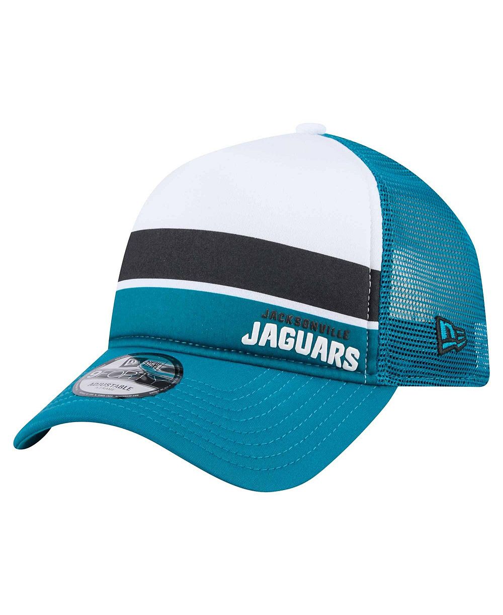 Детская кепка-тракер New Era Jacksonville Jaguars Sport Night Color Block 9FORTY A-Frame Adjustable бирюзового цвета