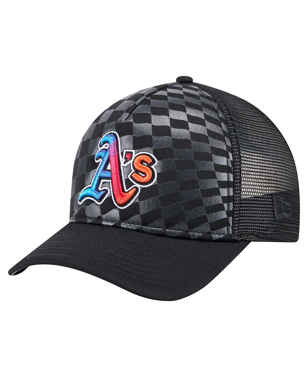 Мужская кепка New Era 9FORTY A-Frame M-Crown Trucker, черная с градиентом Athletics