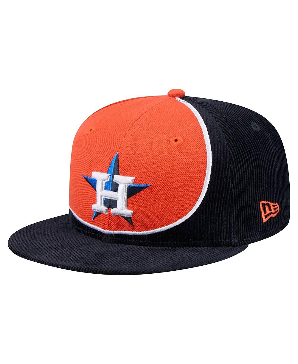 Мужская кепка New Era Houston Astros Retro Split Corduroy Snapback, Navy/Orange