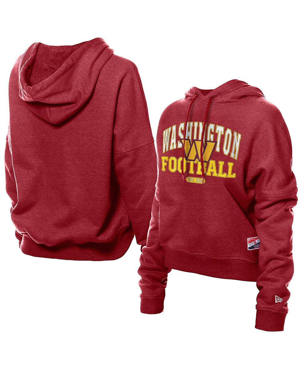 Женское худи New Era Washington Commanders Throwback Boxy Long-Sleeve
