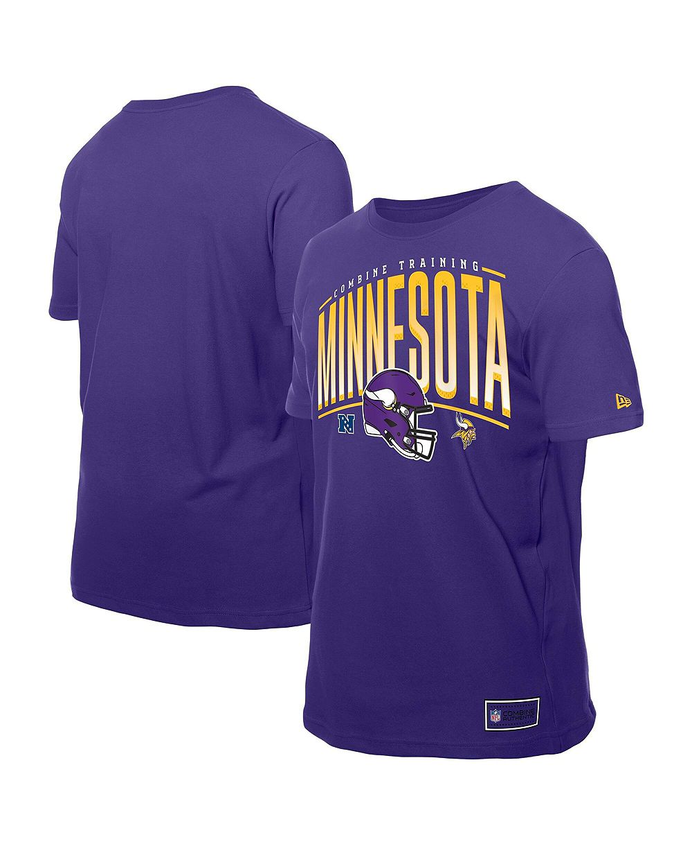 Мужская футболка New Era Purple Minnesota Vikings Combine Authentic Training Throwback