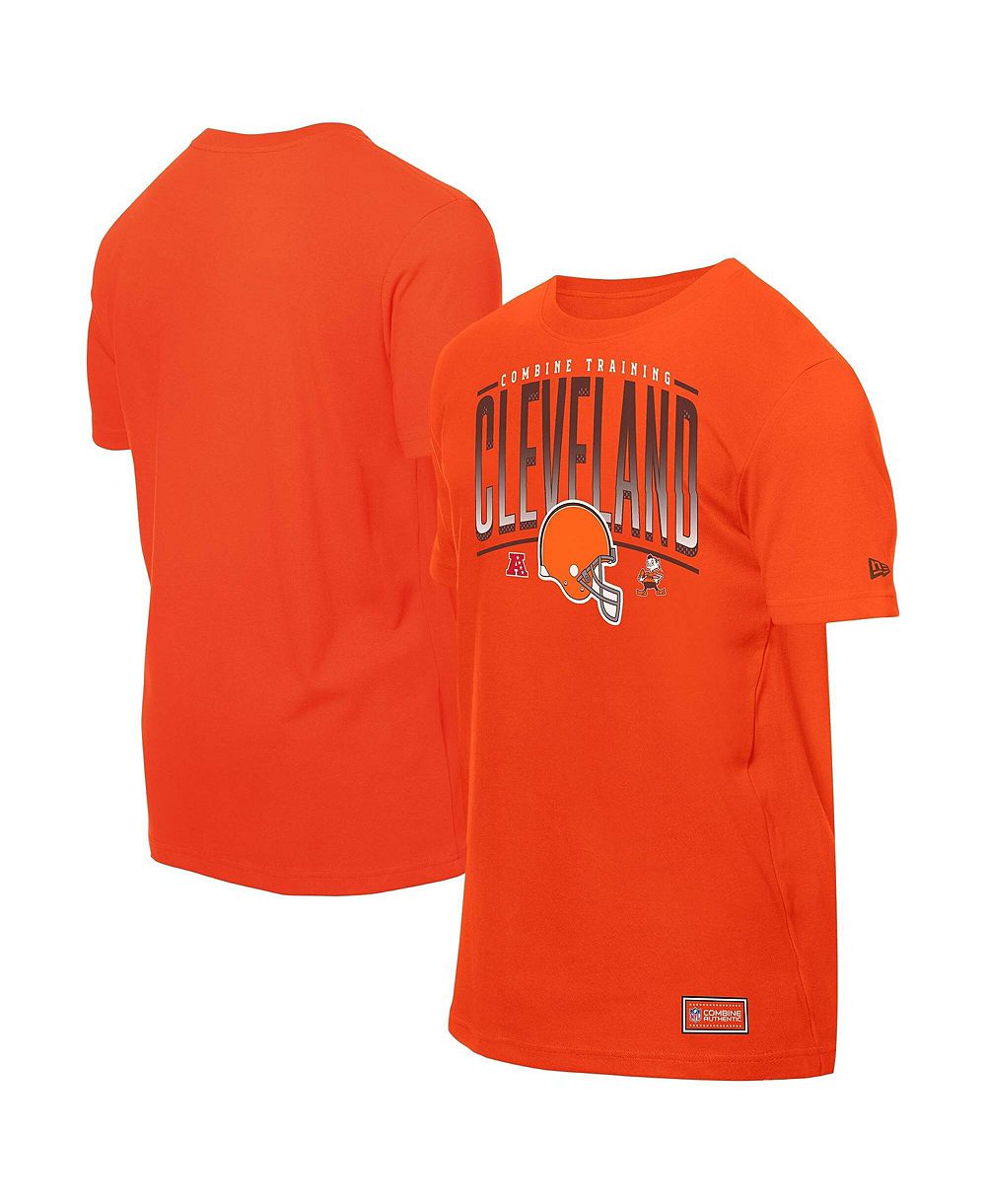 Мужская футболка New Era Orange Cleveland Browns Combine Authentic Training Throwback