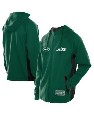 New Era Men's Green New York Jets Combine Authentic Raglan Scuba Full-Zip Hoodie