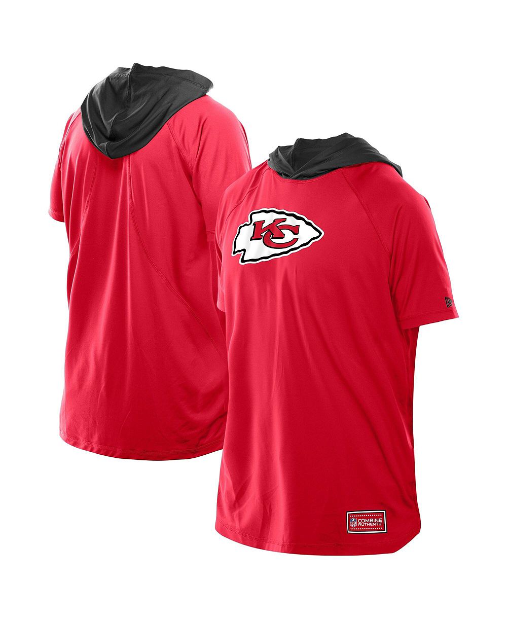 New Era Мужская Red Kansas City Chiefs Combine Authentic Hooded Raglan Short-Sleeve T-Shirt