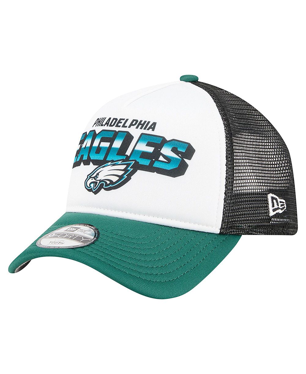 Кепка New Era Big Boys and Girls White/Green Philadelphia Eagles Streak 9FORTY A-Frame