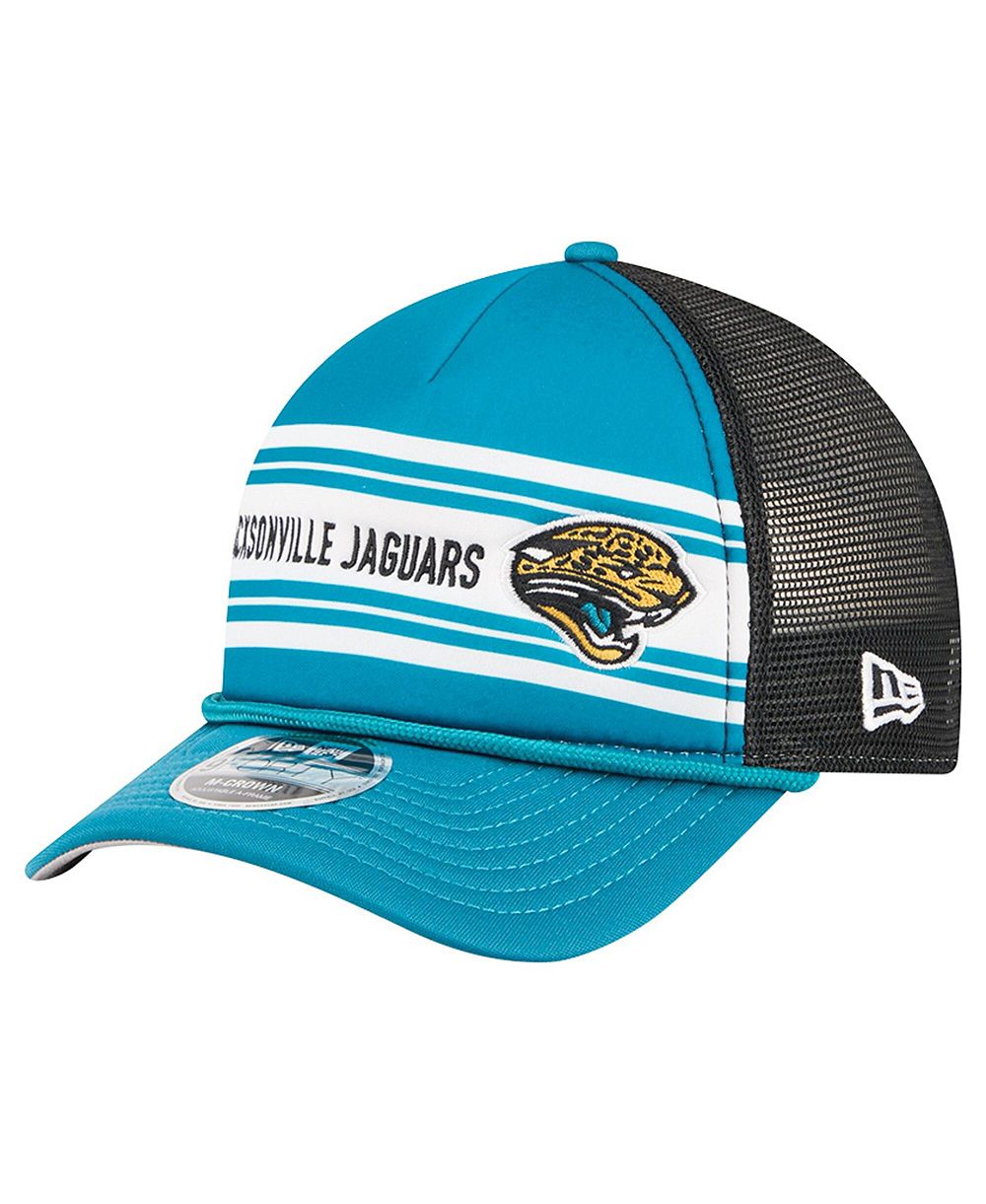 Мужская кепка New Era Teal Jacksonville Jaguars Throwback Linear A-Frame 9FORTY Adjustable