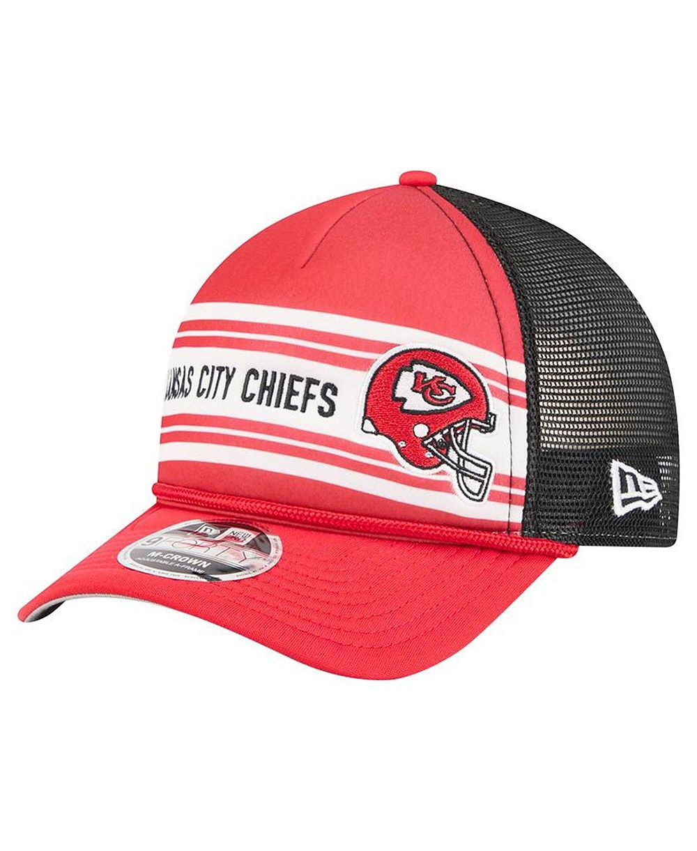 Мужская кепка New Era Kansas City Chiefs Linear A-Frame 9FORTY Adjustable красного цвета