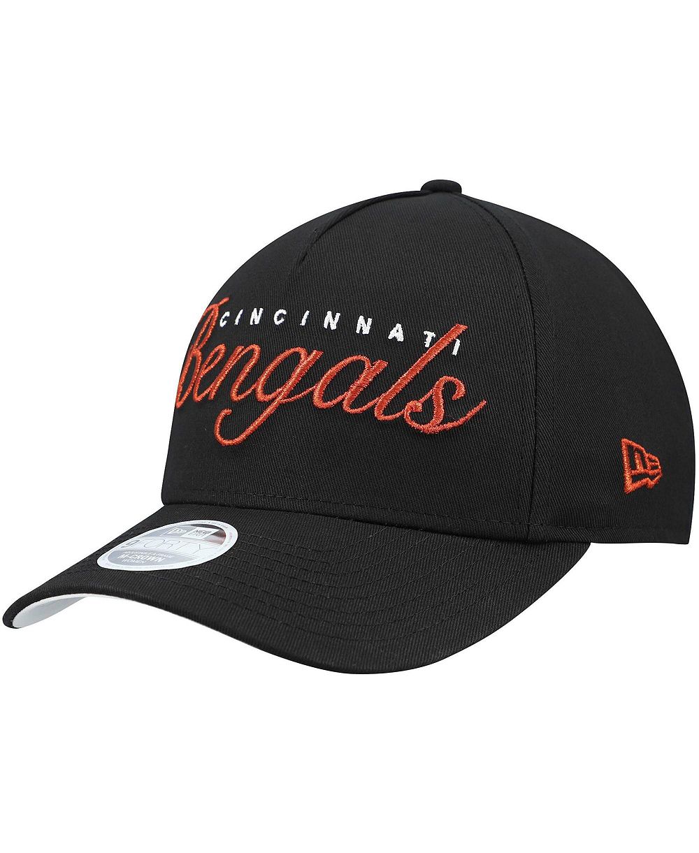 New Era Женская черная кепка Cincinnati Bengals Metallic 9FORTY M-Crown A-Frame регулируемая