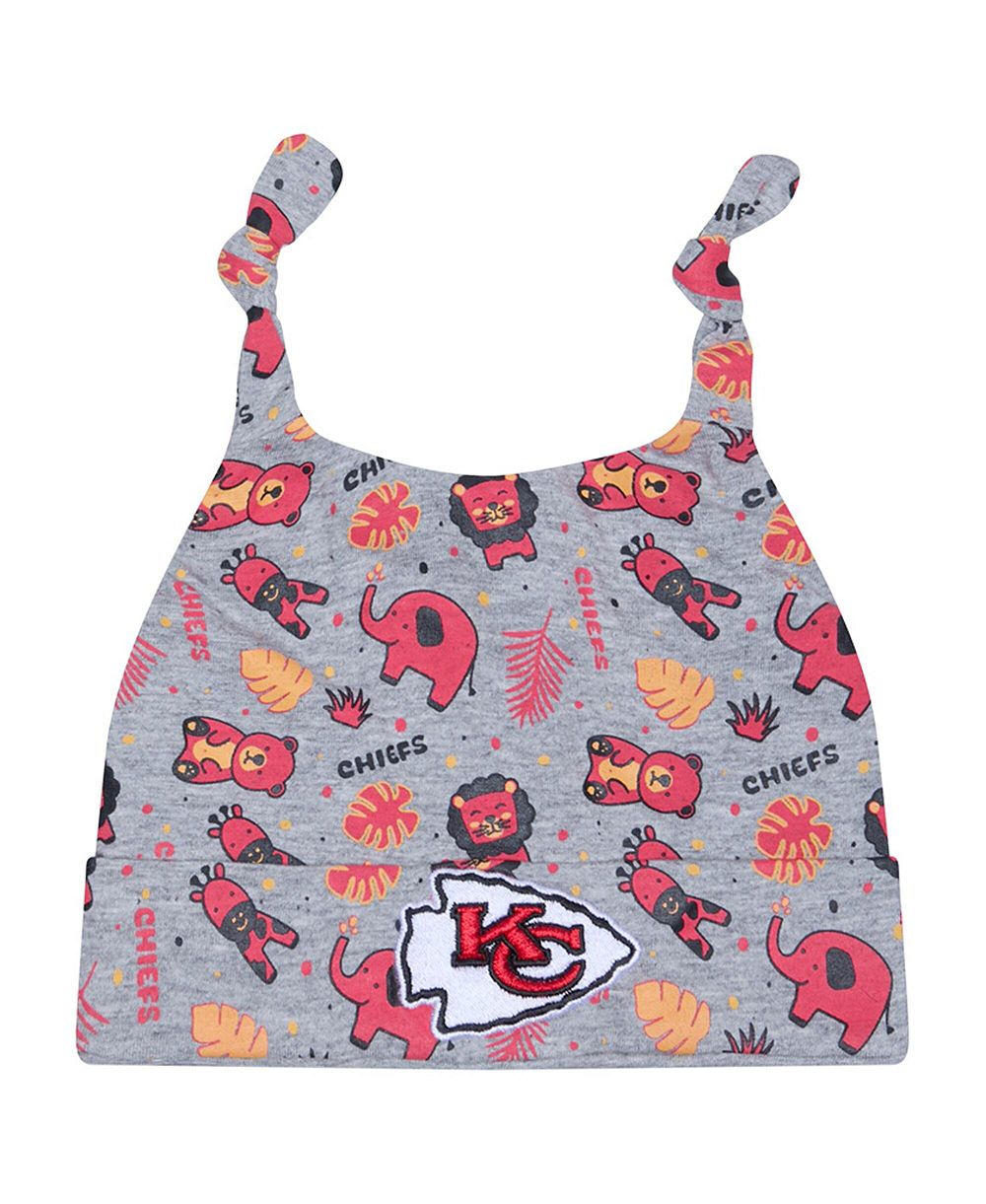 Детская вязаная шапка New Era Gray Kansas City Chiefs Animal
