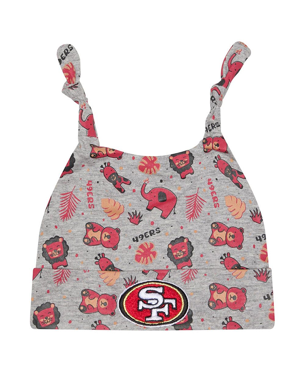 Шапка New Era Baby Boys and Girls Gray San Francisco 49ers Animal Baby Beanie Cuffed Knit